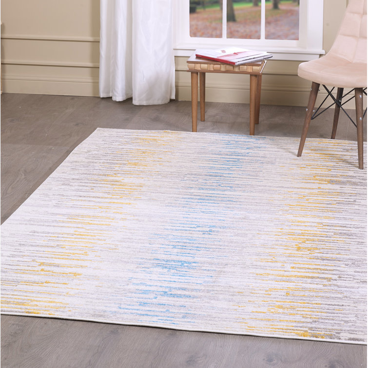 Wrought Studio Katy Geometric Area Rug in Cream/Light Grey & Reviews